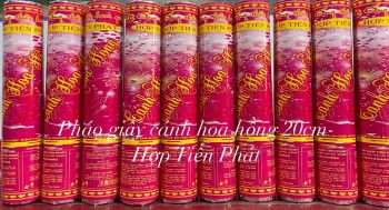 Ống thổi hoa giấy cánh hoa hồng 20cm