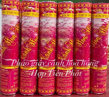 Ống thổi hoa giấy cánh hoa hồng 20cm