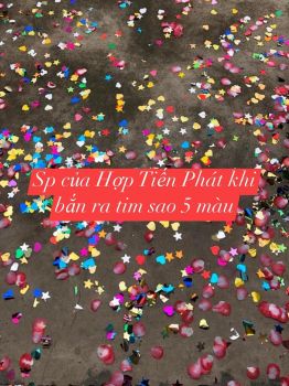 Ống thổi hoa giấy cánh hoa hồng và tim sao 5 màu