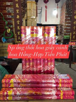 Ống thổi hoa giấy cánh hoa hồng 80cm