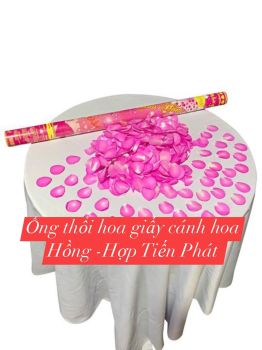 Ống thổi hoa giấy cánh hoa hồng 80cm